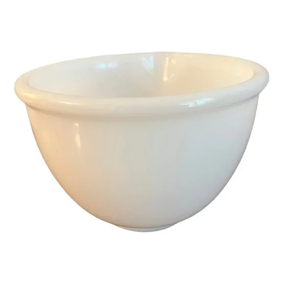 Vintage Sunbeam Glassbake Glass Bake White Milk Glass Mixing Bowl 6.5"W X 4.5" T - Picture 3 of 7